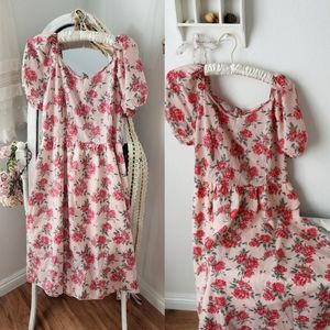 Roses puff sleeve dress Size Large